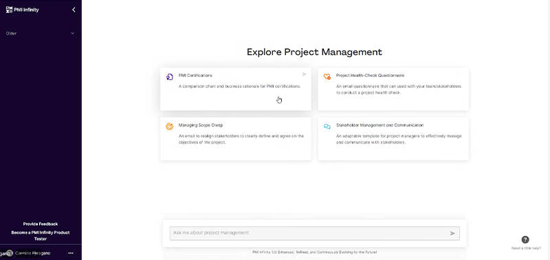Explore Project Managementのホーム